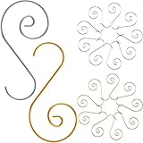 Chengu 100 Pieces 2 Inch New Year Ornament Hooks, Spiral Ornament Hangers, Metal Wire Christmas Tree Hangers DIY Art Craft Home Party Decorations (Silver, Gold)