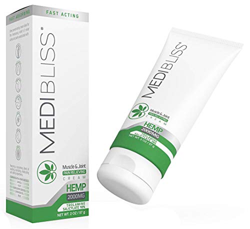 MediBliss Hemp Pain Relief Cream - Fast Acting & Long Lasting - Relieves