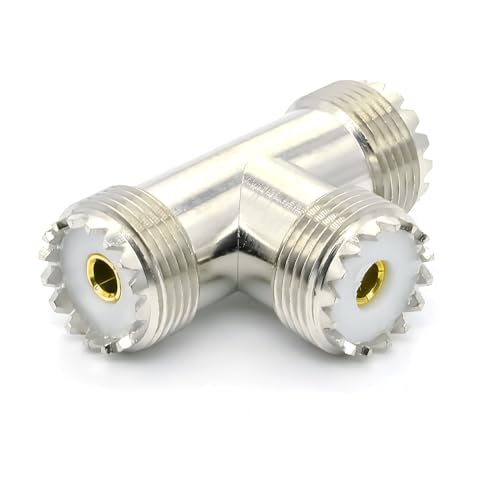 Adaptador UHF PL259 antena conector T 3 vías pack x2 miniatura 2