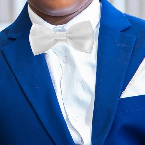 Juego de fajín y corbata de moño para hombre blanco miniatura 5