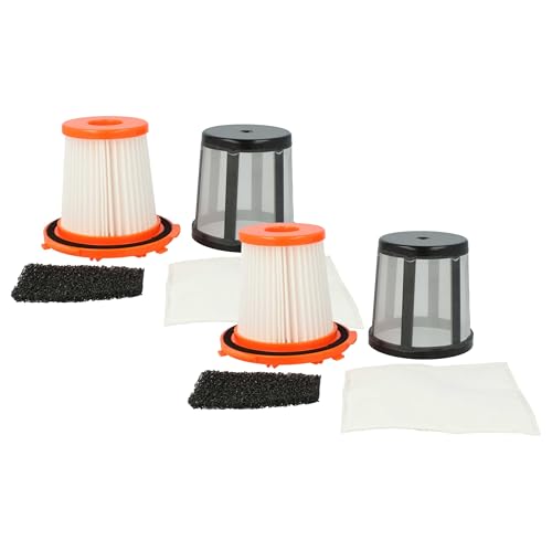 vhbw 2x Filter compatible with AEG Viva Flash AE 7340 Vacuum Cleaner - HEPA filter, motor filter, micro-filter Orange Black White