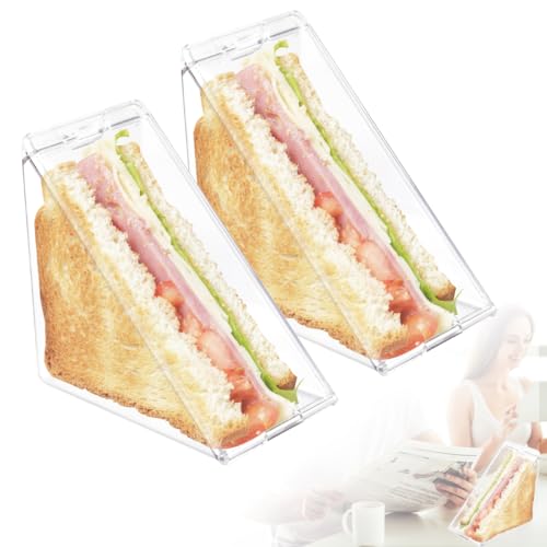RHHGHY 2 Pcs Reusable Sandwich Boxes, Upgraded Triangle Container...