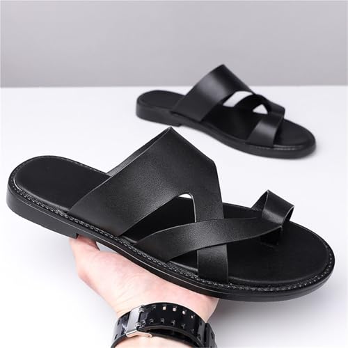 Yytcsjz Orthopedic Sandals for Men, Men's Summer Leather Slip-On Fashion Split Toe Bunion Corrector Sandals, Stylish Waterproof Athletic Outdoor Flip Flops, for Hallux Valgus, Plantar Fasciitis4