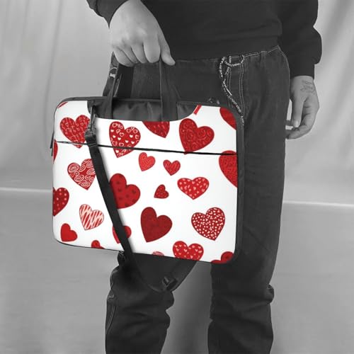 Maletín para portátil rojo con corazones 15.6 pulgadas impermeable miniatura 2
