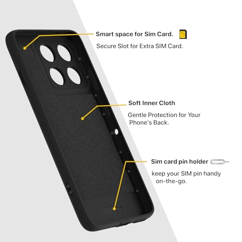 Image of Pikkme Back Cover for Motorola Moto Edge 70 5G Soft Grip 3D Hexa Cube Texture Silicone Bumper Case (Black)