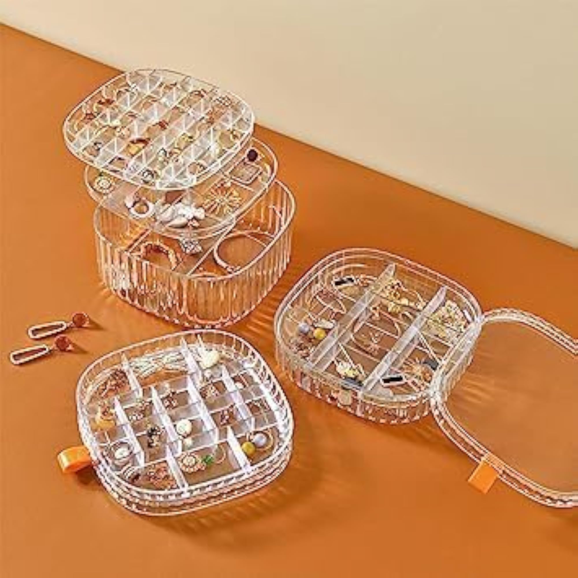 Transparent 3 Layer Jewelry Organizer Tray