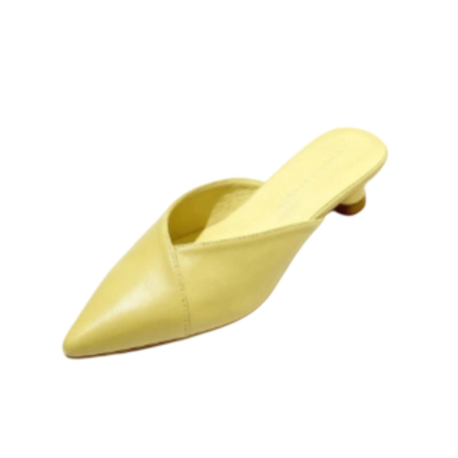 Generico Scarpe da Donna Mule con Slingback E Punta Appuntita | Scarpe Da Vestito Da Ufficio Con Taglio A V, Scivolare Su Sandali Estivi, Tacchi Bassi A Cilindro Sandali Casual