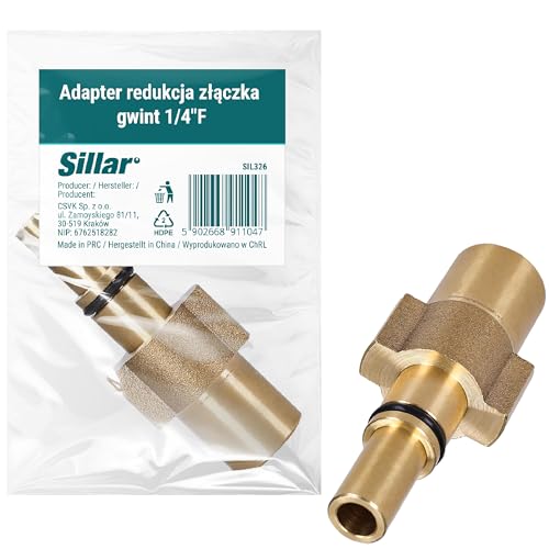 Sillar Raccordo di riduzione per pistola schiuma idropulitrice, filettatura 1/4, compatibile con Black&Decker, Bosch (nuovo tipo), Macallister, Stanley - sostituzione
