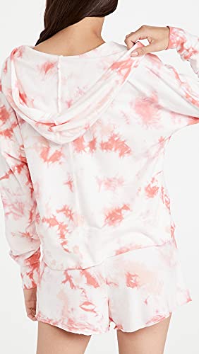 Splendid Women's Burst Tie Dye Hoodie, Vienna Sun, Pink, Print, S #TOP2