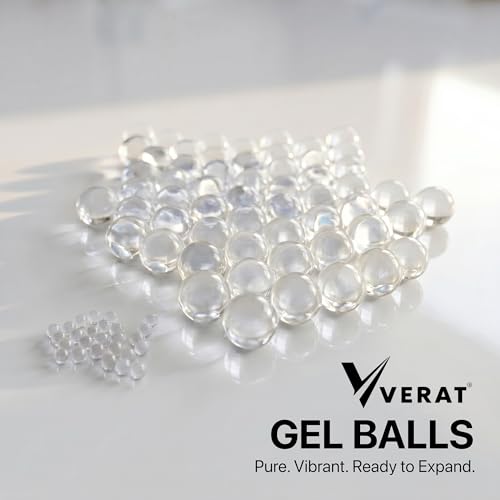 Image of Verat Gel Blaster Refill Water Beads Transparent for Gun Suitable Size 7-8mm Safe Non-Toxic Ammo for Gel Guns & Decorative Vase Filler (This Gel Balls for Specially for Gun) (5 Packets, White)