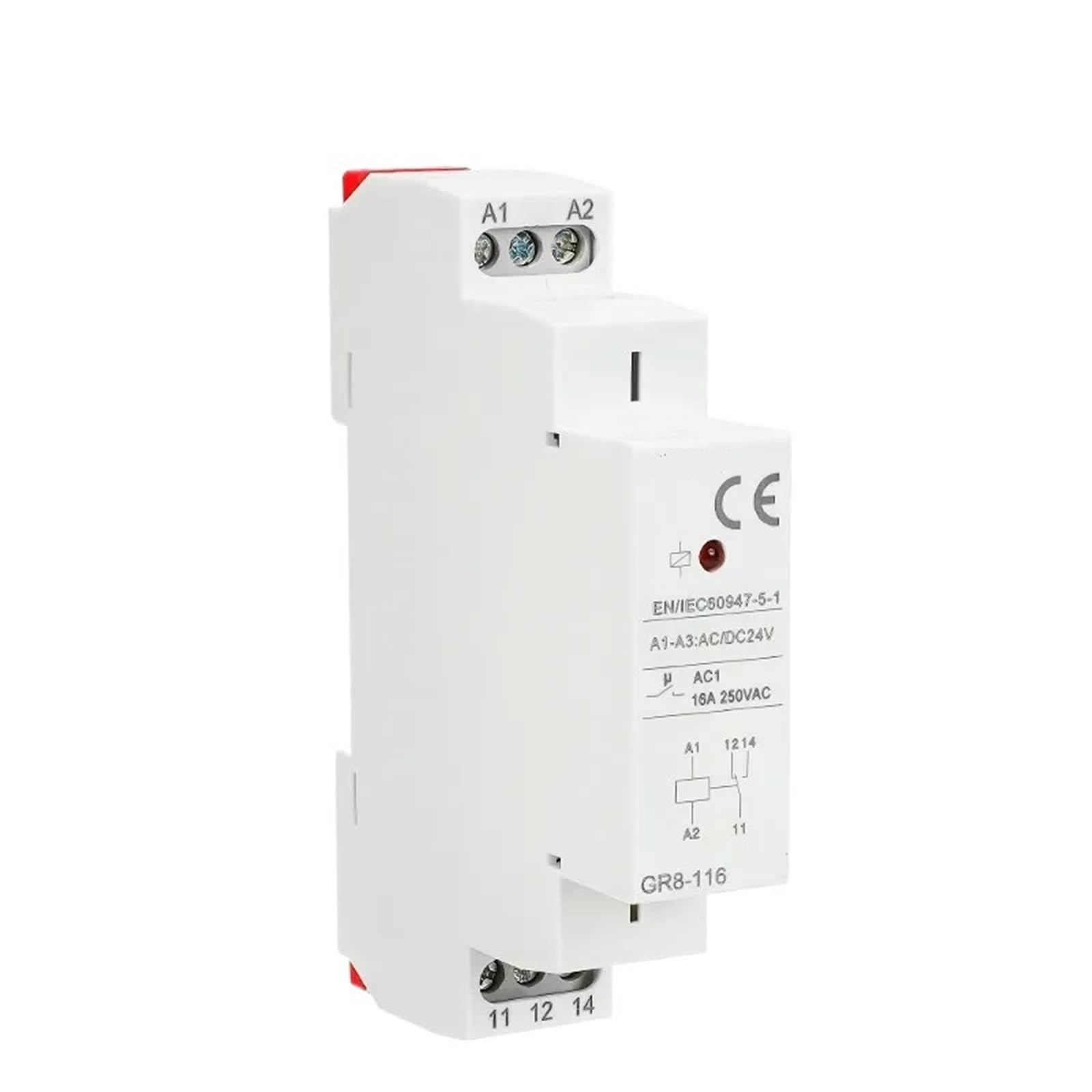Relé auxiliar GR8 contra interferencias eléctricas en cuadros Din con control ACDC 48V 4
