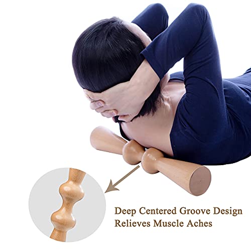 Hovom Wood Muscle Release Tool,Ma Roller , Back Massager,Release Back Bain,Full Back Pain Relief And Spine Stretch Tool,Wood Therapy Massage Tools(15Inch) #TOP4