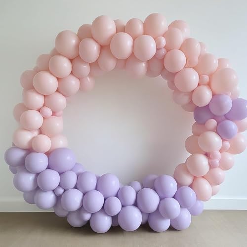 Image of Regular Balloon Combo For Decoration with Glue Dots & Balloon Arch Strip - Party Decor Set For Easy Party Setup (PINK PURPLE, 100)