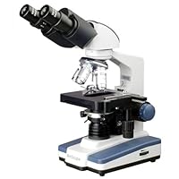 Compound microscope provides high magnification for biological use and educational applications Siedentopf binocular head with pair of 10x widefield eyepieces with 53 to 77mm inter-pupillary adjustment, fixed 30-degree vertical inclination to reduce ...