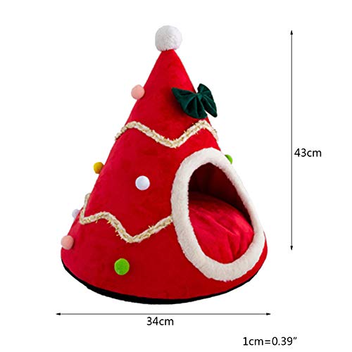 Christmas Tree Cat House Cave Cat Sleeping Bed for Small Cats Christmas cat Bed,Pet Tent House