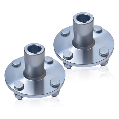 Image of 4 inch x 4 inch Go-Kart Live Axle Hub with 1 inch to 3 /4 inch Step-Down - 1 /4 inch Keyed Shaft, 8 Inch Rear Front Wheel, x4 Lug Set Kit(2PCS)