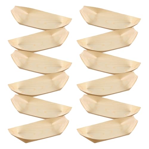 Bandeja desechable de madera para sushi GLEAVI 150 piezas miniatura 1