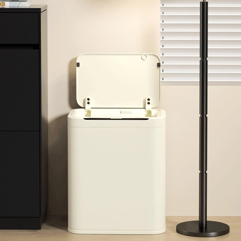 Papelera inteligente con sensor de 33cm azul y blanca para el hogar 5