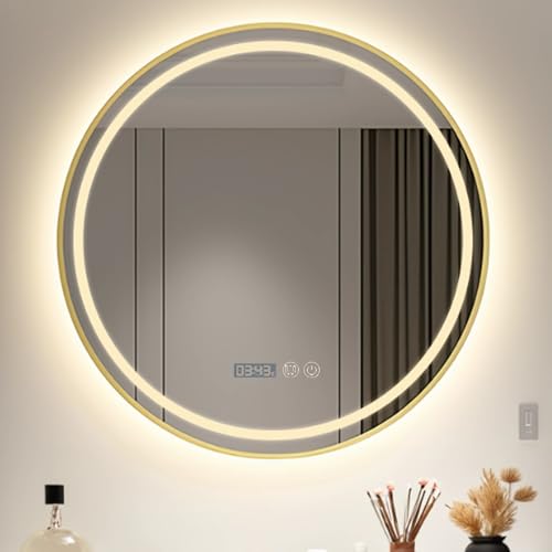 Miroir rond avec cadre premium et verre incassable de courtoisie