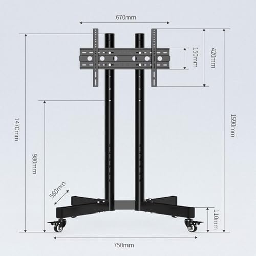 Chariot de support de sol mobile pour téléviseur sans percer le mur