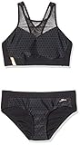 Speedo Damen Netzpanel Zweiteiler Badeanzug, Schwarz, 40 (DE 44)