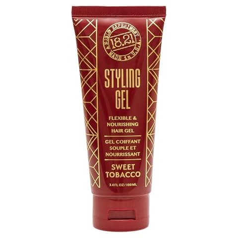 18.21 Man Made Hair Styling Gel for Men, Weightless All-Day Flexible Hold, 3oz. Original Sweet Tobacco Scent Cover