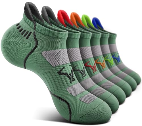 Image of BULLIANT Men Running Ankle Socks 6Pack-Cushioned Support-Low Cut No Show