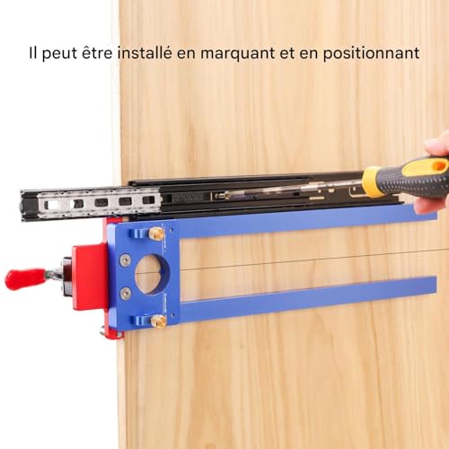 Gabarit pour glissières de tiroir avec guide antidérapant de précision - 8