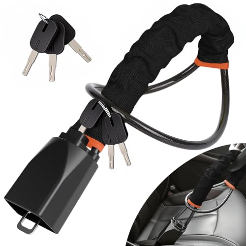 Steering Wheel Lock, Car Steering Wheel Locks, Heavy Duty Universal Steering Wheel To Seat Belt Lock, Double Car Anti Theft Device, Fits Most Vehicles
