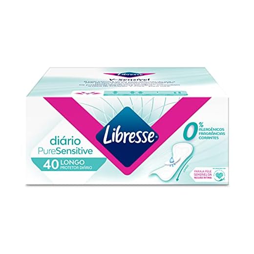 Libresse Pure Sensitive, Protetor Diário para Pele Sensível, sem Abas, Longo - 40 unidades