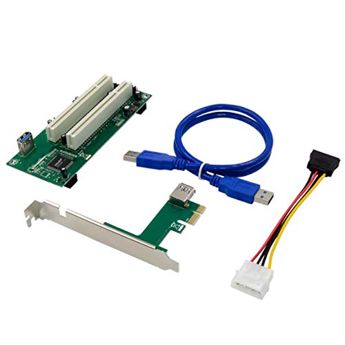PCI-E X1 to 2XPCI Card Slot Expansion Card PCI Card Slot Conversion Card Split Plug and Free Drive for PC