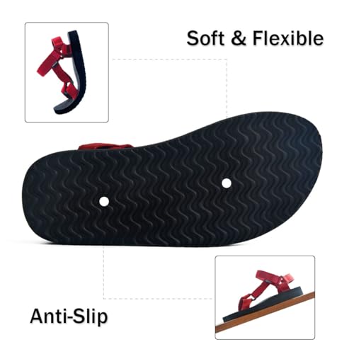 Image of riemot Women's Men's Sport Sandals with Arch Support Adjustable Quick Dry Beach Sandal Open Toe Outdoor Summer Walking Sandals