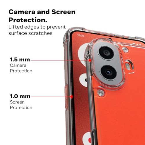 Image of RIGGEAR Shockproof Clear Hybrid Armor Back Cover Case with Airbag Corners Compatible with CMF Phone 1 /CMF by Nothing Phone 1 (Transparent PC and TPU Bumper)