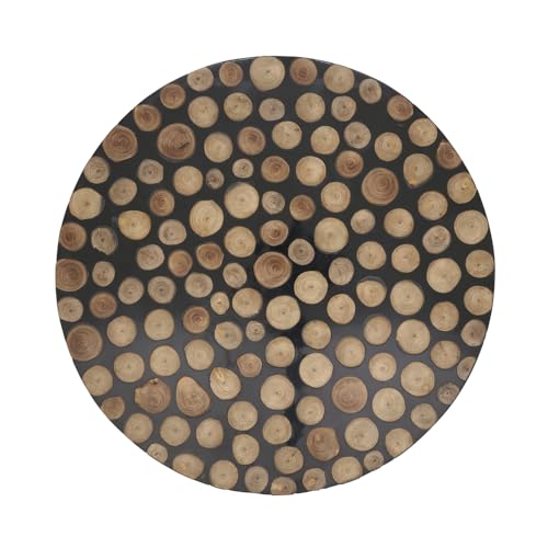 Platos decorativos redondos de madera y resina, paquete x4 miniatura 3