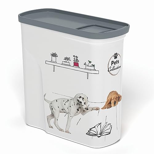 Curver PetLife Futter-Container 2 kg Trockenfutterbehälter für Hunde Vorratsbehälter für Tiernahrung 20,5 x 8,6 x 19,40 cm