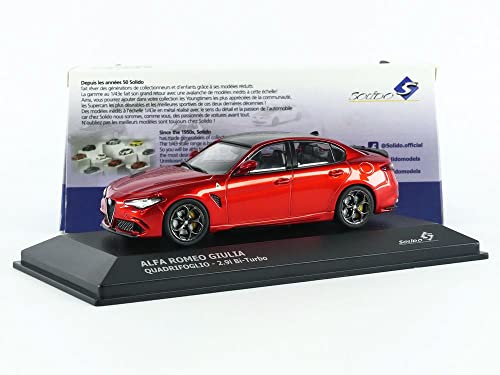 Solido S4313102 Quadrifogli Aucun Alfa Romeo Giulia Quadrifoglio, Monza Rosso, 1/43Ème #TOP7