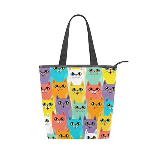 Canvas Tote Bag for Women with Zipper,Lady Tote Bag Canvas Tote Purse Canvas Handbag for Work Travel