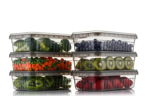 Image of HomeWiz Fridge Storage Containers 2000ml x6 | Air Tight Storage Container Set | Fridge Organiser Storage Boxes |Food Grade BPA-Free Plastic Containers |Stackable, Transparent, for Fruits & Vegetables