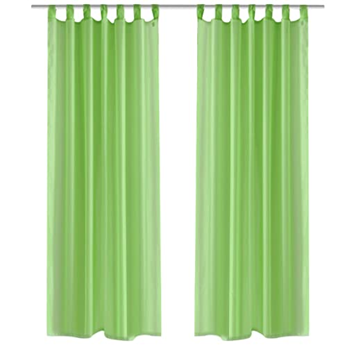 Rideau Transparent Pomme Vert 140 x 175 cm 2 pièces