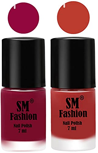Image of Long Lasting Nail Polish | Nail Paint Combo 7 ml Each) - Set of 2 Cherry Blossom-Dark Peach