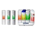 iSpring F3WGB32B 4.5” x 20” 3-Stage Whole House Water Filter Replacement Pack Set, White & F9K 1-Year Reverse Osmosis Water Filter Replacement Cartridge Pack Set, White