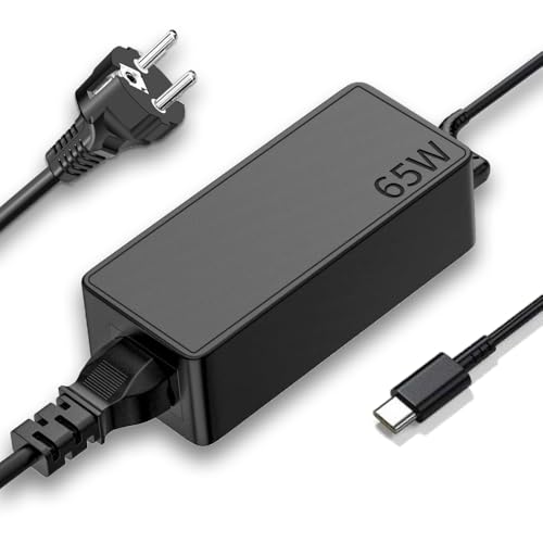 Alimentatore USB C 65W Caricatore compatibile con Lenovo ThinkPad X1 Carbon/Yoga/T14/T15/T470/T480/T490/T590/E580/E590/E595/E14/E15/L14/L15/X280/X380, IdeaPad,C740/720/730/910/920e/Chromebook TYPE C