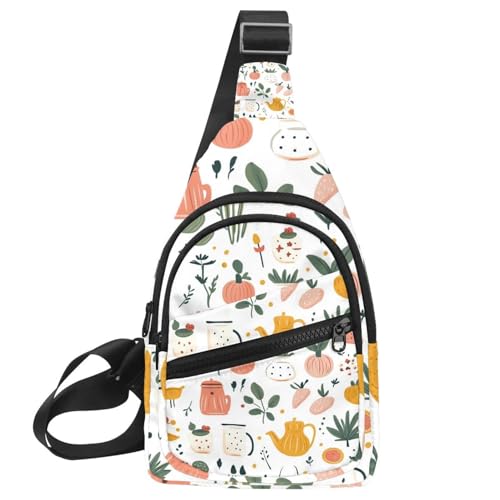 Mochila bandolera cruzada multicolor de gatos para senderismo y viaje