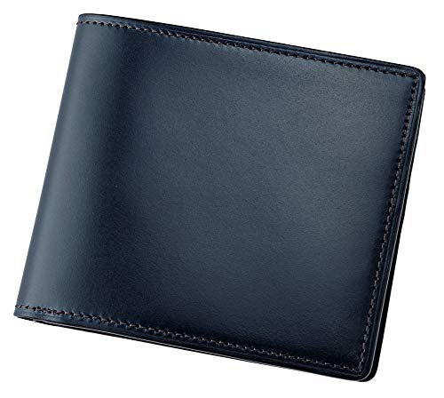 【キプリス】二つ折り財布(カード札入)■オイルシェルコードバン&シラサギレザー 4122 (ネイビー×チョコ) 【キプリス】二つ折り財布(カード札入)■オイルシェルコードバン&シラサギレザー 4122 (ネイビー×チョコ)