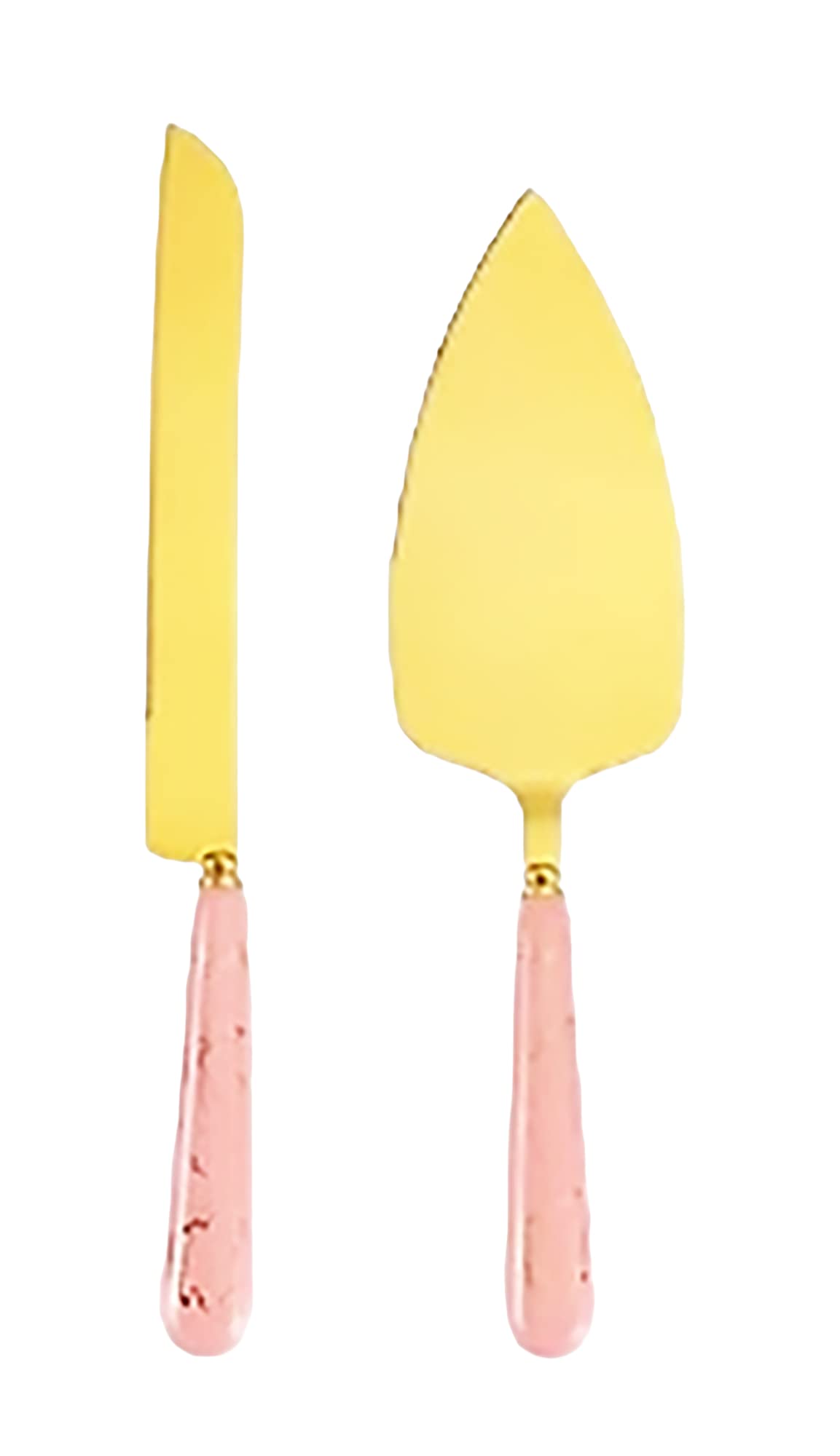 Chandler Cake and Pie Server Kit Wedding Cake Serving Kit Stainless Steel 18/10 Cutlery Set 2 Pieces Pastry Servers (Pink)