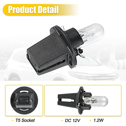 X AUTOHAUX 5 piezas luz tableros T5 12V 1.2W amarilla miniatura 6