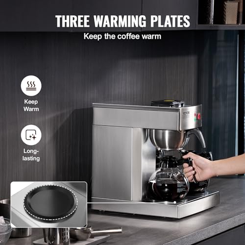 VEVOR 12-Cup 3-Caraffe Brewer