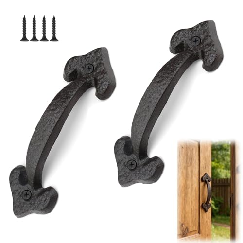 PHMING 2 Pièces Poignee de Meuble Cuisine 17cm, Cœur Poignée de Porte, Poignee de Porte Exterieur avec Vis, Poignet de Tiroir en Fonte, pour Armoire,...