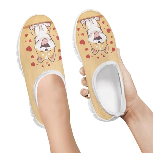 Corgi Shoes for Kids Slip on Shoes for Girls Size 11 Toddler Girls Sneakers Clouds School Tennis Shoes for Girls Corgi Lover Gym Sneakers for Jogging Traveling,Size 323