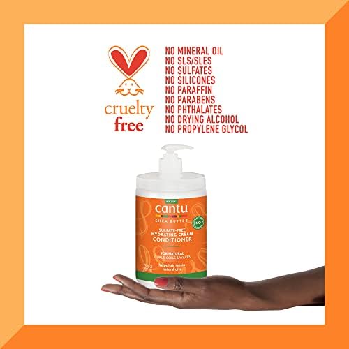 Cantu Sulfate-Free Hydrating Cream Conditioner Salon Size 709g, (packaging may vary), formulation remains unchanged